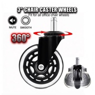 1PC 3-Inch Replacement Wheels for Office Swivel Chair - Roller Casters /Roda Kerusi Pejabat
