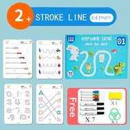 4 Books Set Copybook Kids Educational Learning Calligraphy Magic Books With Pen Children Writing Pra