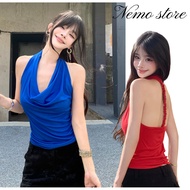 Nemo FY10188 Backless Halter Top Lace Detail On The Back Foam Padding