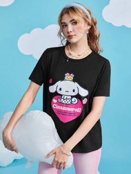 HELLO KITTY AND FRIENDS | SHEIN 卡通和字母圖形短袖T恤夏季