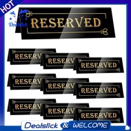 Waterproof 10PCS Acrylic Reserved Table Signs-Double-Sided 6x2x1.6 in Table Tent-Seating Indicator