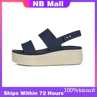 ของแท้พิเศษ Crocs Brooklyn Blue Grey Shoes Non-Slip Thick Sole Beach Sandals 206453-46K รองเท้าผ้าใบ