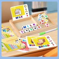 Children Spelling Words PK Game Wooden Block Blocks Letter Matching Toys Early Education Plus Subtra