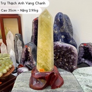 Lemon Yellow Stone Pillar 2,91kg Natural High Energy Feng Shui