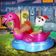 Lawn Hawaii Outdoor Floating Santa Claus Decoration Garden Flamingo Inflatable Swimming Pool Santa Y