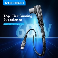 Vention Type C Cord 60W 3A Quick Charing Right Angle Cable for SAMSUNG Galaxy S24 S23 Ultra Xiaomi 1