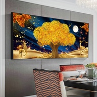 50x80CM Modern Golden Wealth Money Tree Canvas Painting Home Room Wall Decor Print Picture Artwrok (