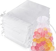 Pack of 50 Organza Bags 15 x 20 cm Gift Bags Organza Bags with Drawstring White Jewellery Bag Weddin