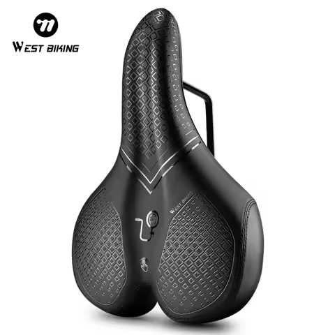 WEST BIKING Bicycle Inflatable Saddle Air Resilience&Shock-Absorbing Wide Seat Cushion for Mountain 
