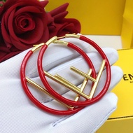Fashion Unique Original All-Match Simple Earrings Red Letter Golden Earrings 1XWJ 9b2