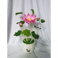 Small size clay lotus pot, 27cm high