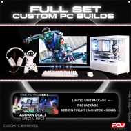 PCU FULL SET BUDGET CUSTOM GAMING PC / RTX 3050 4060 4070 5070 / RX 6600 / AMD RYZEN 5 5500 5600 560