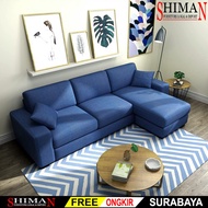 sofa l keluarga | sofa minimalis | sofa santai | sofa murah | sofa ruang tamu | bahan suede bludru, canvas, oscar/kulit sintetis