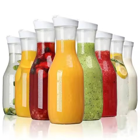 50 Oz Large Plastic Water Bottle with Flip Cap, Square Base Juice Container, Clear Plastic Water Bot