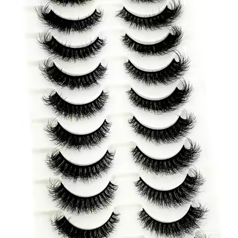 HBZGTLAD New Lashes 10 pairs Natural Short False Eyelashes 8D Mink Lashes Extensions False Eyelashes