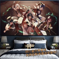 Yuanshen Family Portrait 4th Anniversary Poster Background Wall Cloth Dormitory Bedroom Bedside Wall