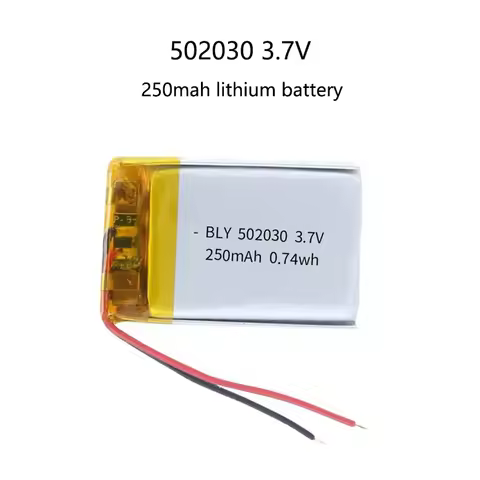 502030 battery 3.7V 250mAh 502030 polymer lithium ion rechargeable battery for toys, LED lights, Blu