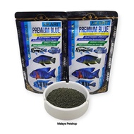 Akari Cichlid-Tropical Premium Blue 1mm 100 gram(Pellet Akari 1mm sesuai untuk louhan, discuss dll)