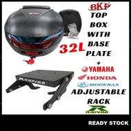 BKP 32L BOX+ADJUSTABLE RACK LIPAT SOYO 135LC V2-V7 FI V8 Y16ZR Y15ZR SYM VF3I RS150R Motorcycle