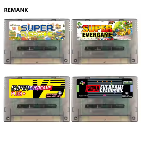 REMANK SFC SNES Cartridge 3000-in1 EVERGAME Super DSP SNES Cartridge Super V3.0 16-Bit JP/EU/US DIY 