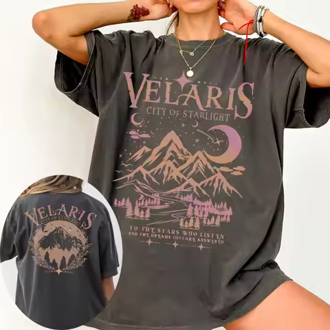 ACOTAR Velaris Shirt Sarah J Maas Book Boyfriend Book Lover Gift100% Cotton Loose Retro Shirt Unisex
