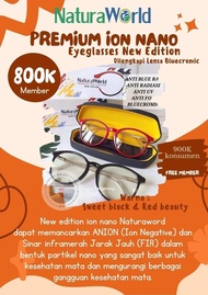 Kacamata ion nano Naturaworld ready kotak hitam dan bulat