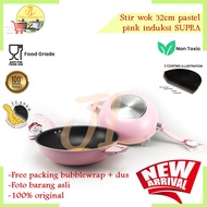 32cm supra pastel Pink teflon Pan Electric Induction stir wok/