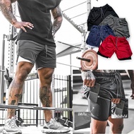 Two-Layer Exercise Pants Gym+2-in-1 Shorts Fitness