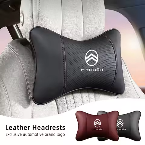 Car Leather Seat Headrest Neck Pillow Head Cushioning Accessories For Citroen C5X e-C4 X e-C3 C4 C3
