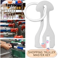 FAYSHOWSG Trolley Master Key Token, Metal Coin Holder Shopping Cart Token, Durable Detachable Reusab