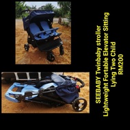 SEEBABY Twinbaby Stroller Lightweight Fortable Elevator Sitting Lying Two Child