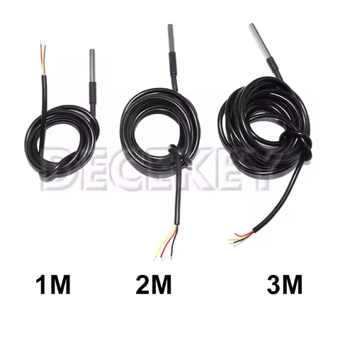 Stainless Steel Waterproof DS18b20 1/2/3M Thread Temperature Probe Temperature Sensor 18B20 Cable Fo
