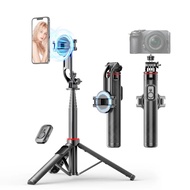 C20 Magnetic Selfie Stick Tripod untuk iPhone 12-16 Pro Max Travel Stand dengan Pengapit Telefon unt