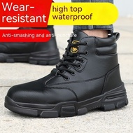 Ready Stock Safety Boots Safety Shoes Steel Toe-toe Anti-smashing Anti-puncture High-top Protective Work Shoes Steel Toe Shoes Welder Shoes Men's Slip-On Safety Shoes Men's Work H9