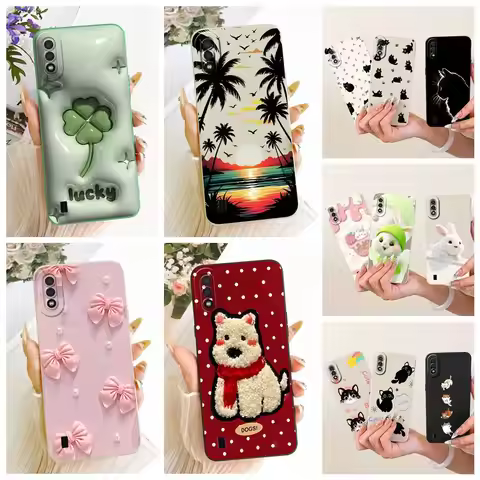 For Samsung Galaxy A01 Case SM-A015F Luxury Clover Candy Painted Cover Soft TPU Phone Case For Samsu