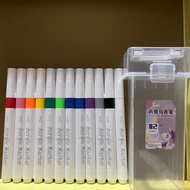 Acrylic Marker亞克力塑膠彩丙烯硬頭馬克筆12色