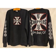 100% Cotton Retro West Coast Chopper Black Long Beach Long Sleeve