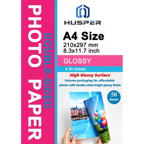 Glossy Double-Sided Photo Paper 8.3x11.7 Inkjet Dye Ink Thin for Pictures Flyers Calendars Magazines