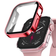 Case สำหรับ Apple Watch 8 7ปกฟิล์มกระจกนิรภัยป้องกันหน้าจอกันชนกรอบสำหรับ I Watch Series 8 7 6 Se 5 4 41มิลลิเมตร45มิลลิเมตร40มิลลิเมตร44มิลลิเมตร