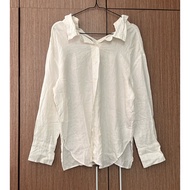 KEMEJA 8seconds white long sleeve cute collar shirt pl preloved thrift