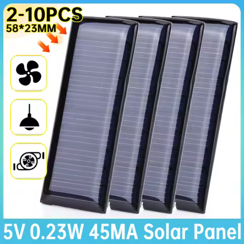 2-10PCS Polycrystalline Silicon Solar Panel 5V 0.23W 45MA Mini Solar System Polysilicon Board 58X23M
