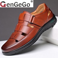 Brand GenGeGo（ 3 Days Delivered COD）Sandal Kulit Lelaki Genuine Leather Shoes for Men Sandal for Men Slipper Outdoor Selipar Lelaki Sneaker Beach Waterproof Sandals Panas Lelaki Kulit Klasik