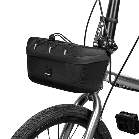 Folding Bike Front Bag 4L EVA Hard Shell Bicycle Handlebar Bag Quick Release Bike Basket Bag for Bro