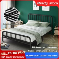 Iron bed frame Double bed Queen size bed High load-bearing metal bed frame Stainless steel single be