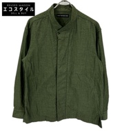 三宅一生 男裝 16SS ME61FJ013 綠色無領長袖襯衫 3 碼 [二手]