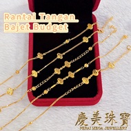 Perai Mega 916/22K Tulen Rantai Tangan Mesin Emas 916 Rantai Tangan Gantung Love Rantai Tangan Emas 