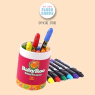 Babyroo Washablejoan miro 6pcs 12pcs or 24pcs Silky Crayon Baby Roo Safe Crayon Body Face Painting