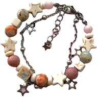 Y2k Star Beaded Bracelet Kawaii Double Layer Bracelet Women Fashion Fairycore Jewelry Fairy Grunge A