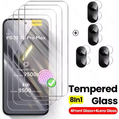 8In1 9H Glass for Poco X8Pro X8 Pro Max ProMax 5G Screen Protector Camera Glass on Little Poko X8Pro