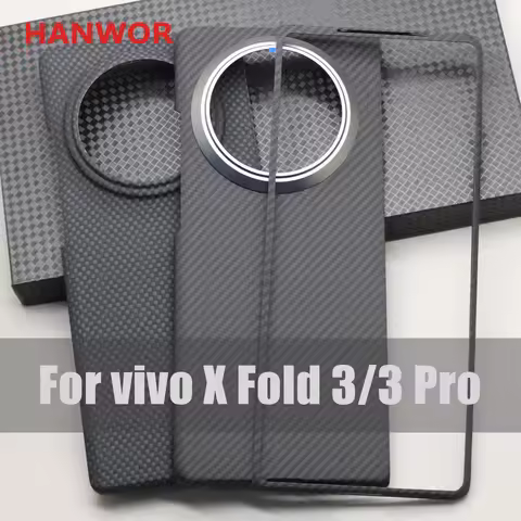 HANWOR 600D Ultra-thin Carbon Fiber Folding Case for VIVO X Fold 3 Pro Luxury Aramid Fiber X Fold 3 